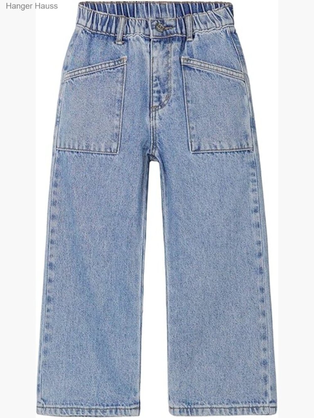 Ribbed Waist D-Ring Denim Pants Toddler Kids Jeans